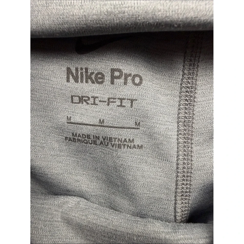 Nike Pro Dri-FIT Kids Grey Heathered Mesh Panel Athletic Leggings Size M